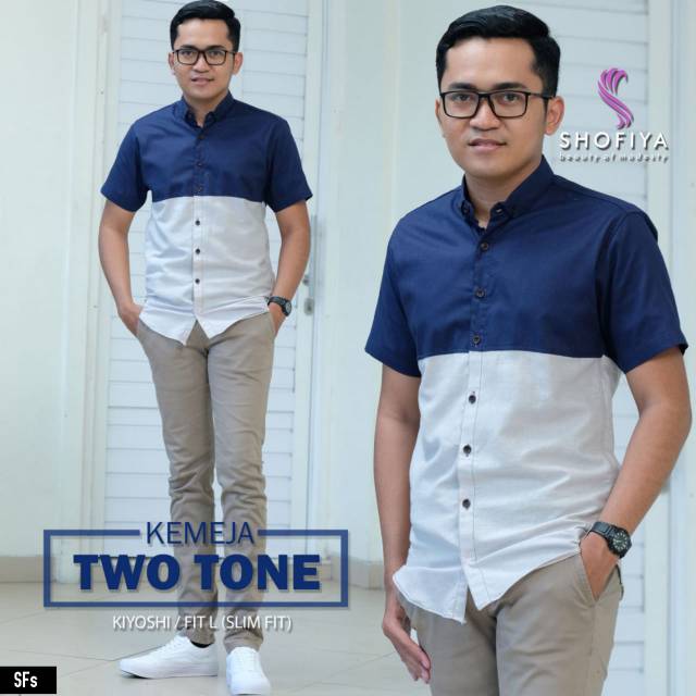 Kemeja Two Tone