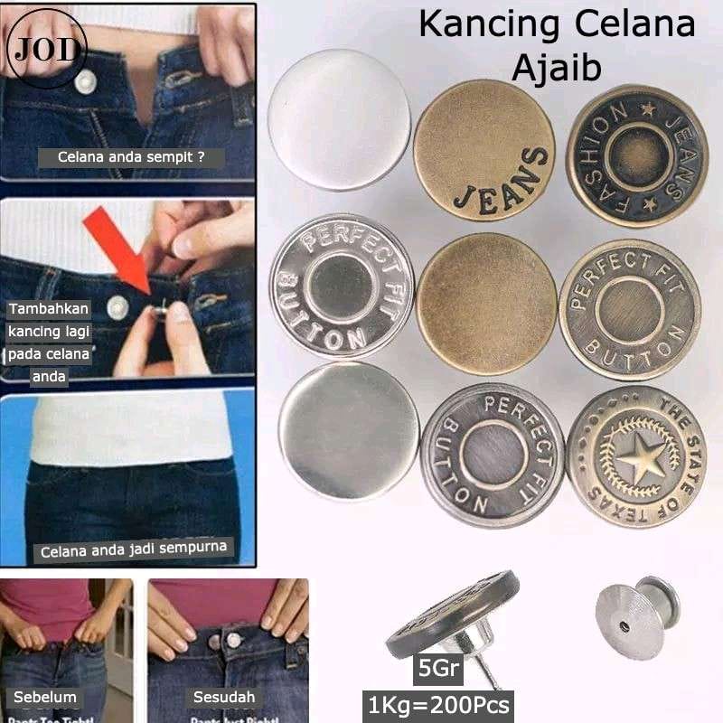 Kancing Logam Celana Ajaib Membuat Celana menjadi Muat