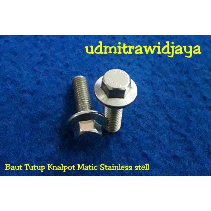 Baut Tutup Knalpot Matic Vario Beat Scoopy Nmax PCX baut flange stainless baut kunci 10 panjang 2cm