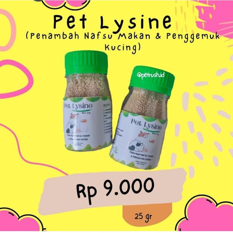 Pet Lysine - Suplemen Penambah Nafsu Makan dan Penggemuk Kucing