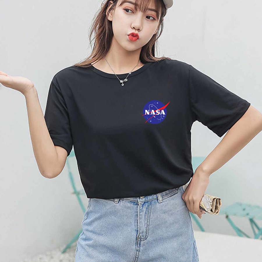 Kaos Nasa Logo | Baju Santai Wanita | T shirt Oversize