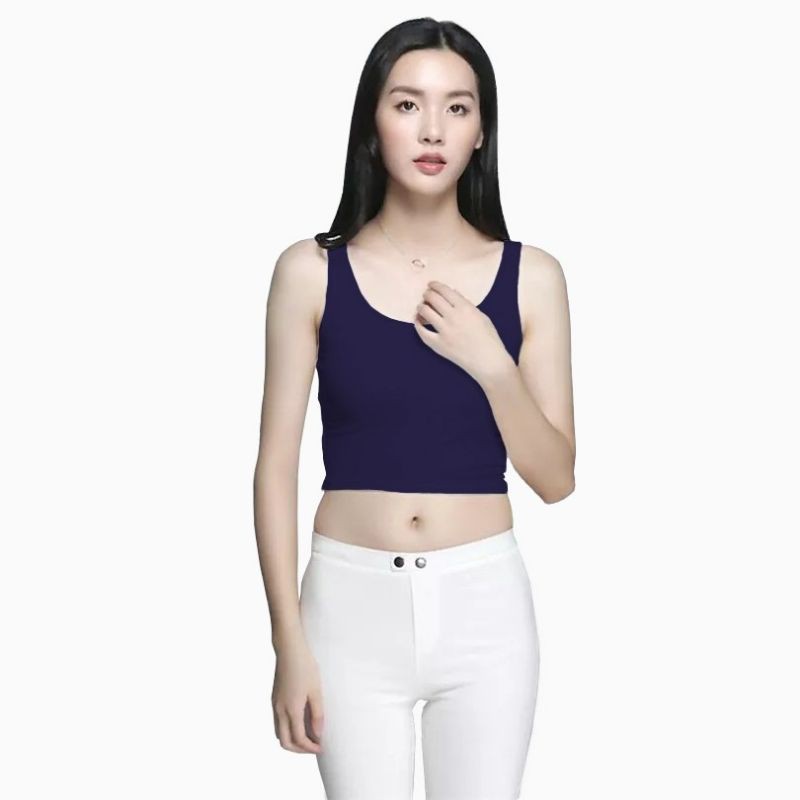 Tanktop Singlet Dalaman Cropped Wanita Gaya Korea - Givtha Production Zanna