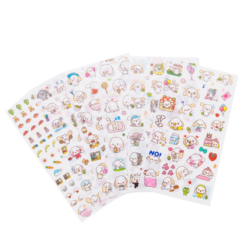 6 Pcs / Pak Stiker Desain Kartun Anjing Gaya Korea Untuk Alat Tulis Scrapbooking Jurnal