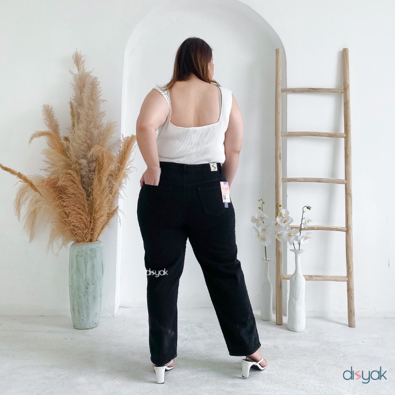 DISYAK - JUMBO  Boyfriend Jeans Non Stretch Black 523