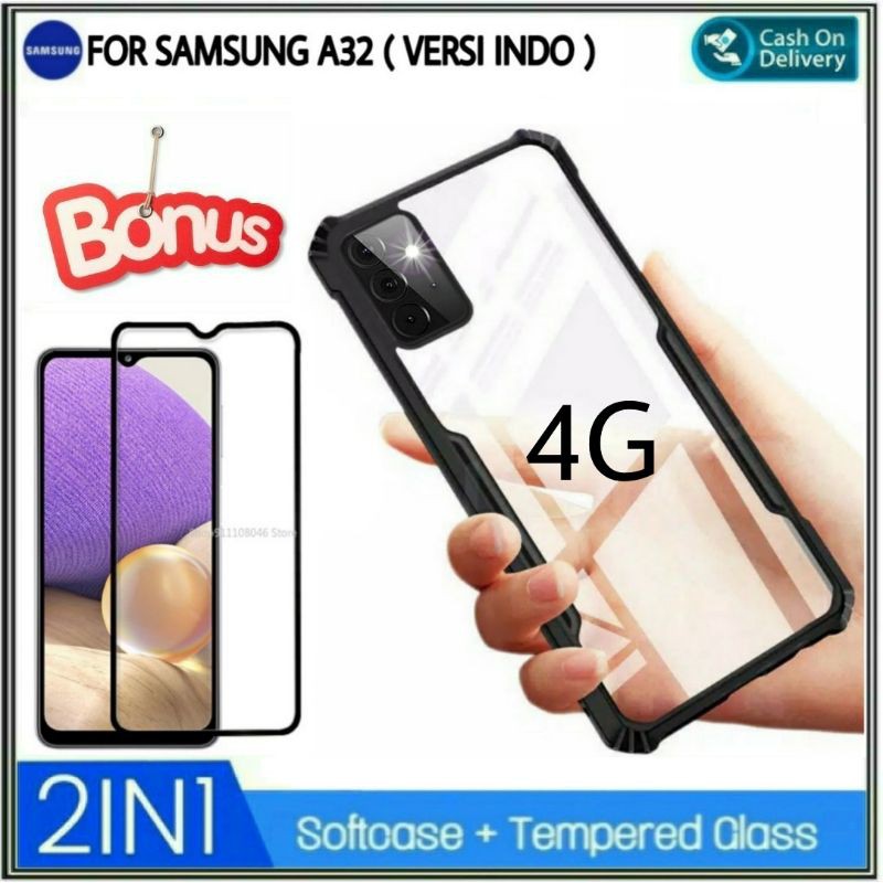 Mondi Store Case Samsung A32 4G Soft Hard Free Tempered Glass Samsung Galaxy A 32 2021 Casing Cover