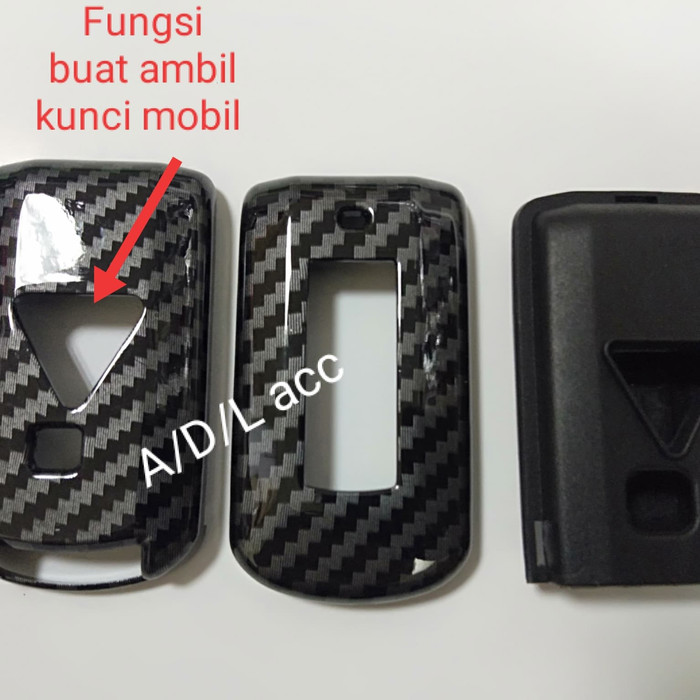 cover casing kasing kunci REMOTE mobil MITSUBISHI ALL NEW PAJERO SPORT MOTIF SILIKON HITAM