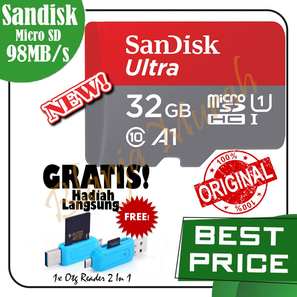 SanDisk Memory Card 32GB A1 98MB/s Ultra MicroSDHC UHS-I Card