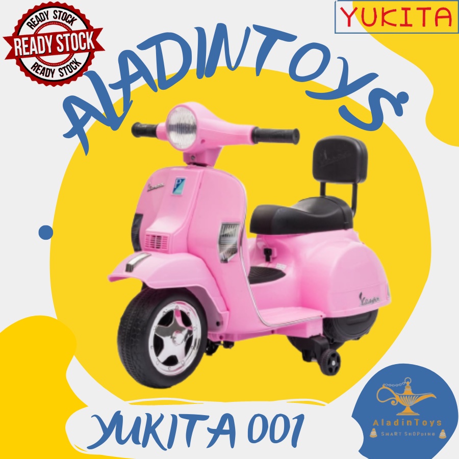 Maenan Motoran Aki VESPA PX150 YUKITA 001- Mainan Anak Motoran Aki NEW