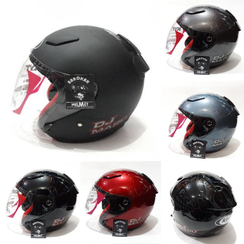 Jual Helm kyt dj maru polos hitam doff half face harga promo helm murah Shopee Indonesia