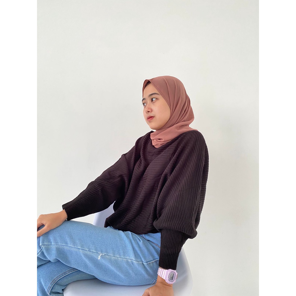 Felice Batwing Rajut Oversize Jumbo Bahan Rajut Katun