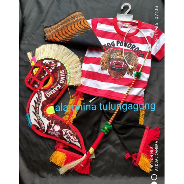 setelan kaos reog Ponorogo udeng kuda lumping spon cambuk