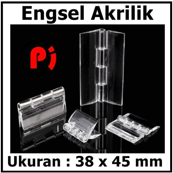 Engsel Hinge Akrilik Acrylic Transparan Ukuran 38 x 45 mm