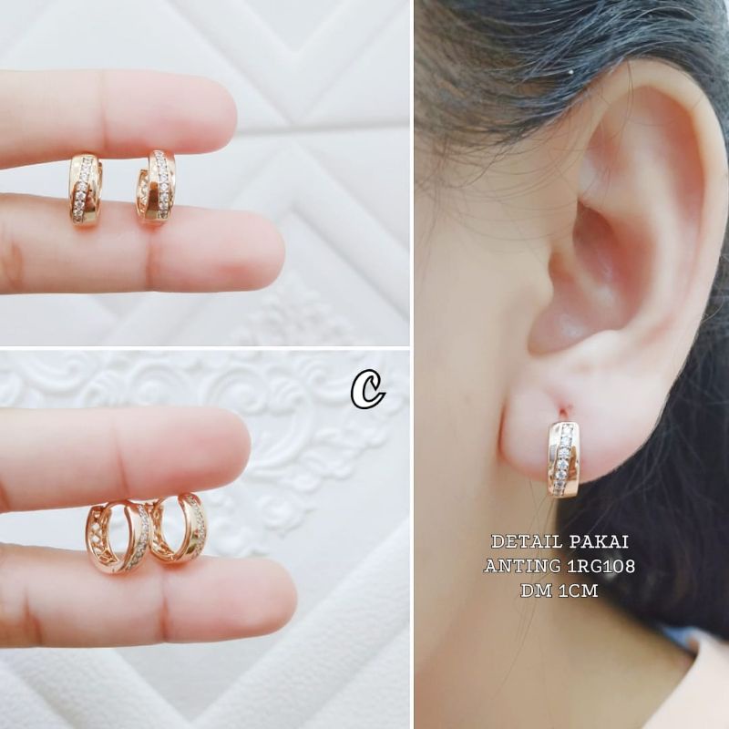 Anting Klip Titanium Permata Anti Karat Anting Titanium Terlaris Xupblink Jewelry