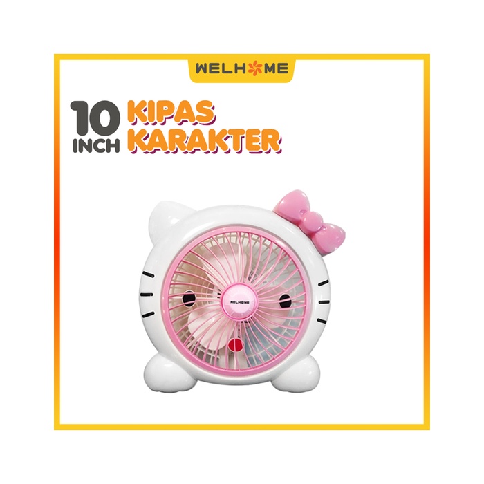 DM - Kipas Angin Listrik WH-170H Motif Karakter Hello Kitty 10 inch