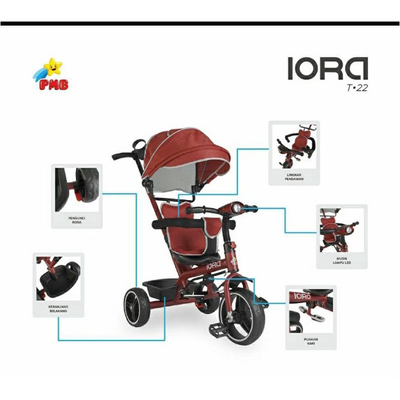 PMB Iora Tricycle T22 - Sepeda Roda Tiga