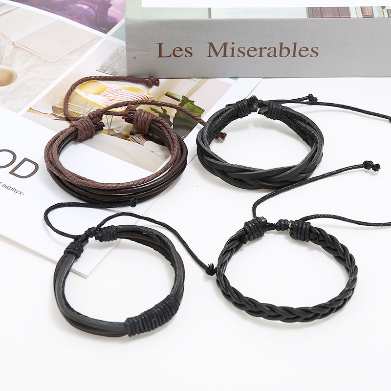 ( GS ) GELANG TANGAN UNISEX GELANG TANGAN TALI 1 SET ISI 4PCS