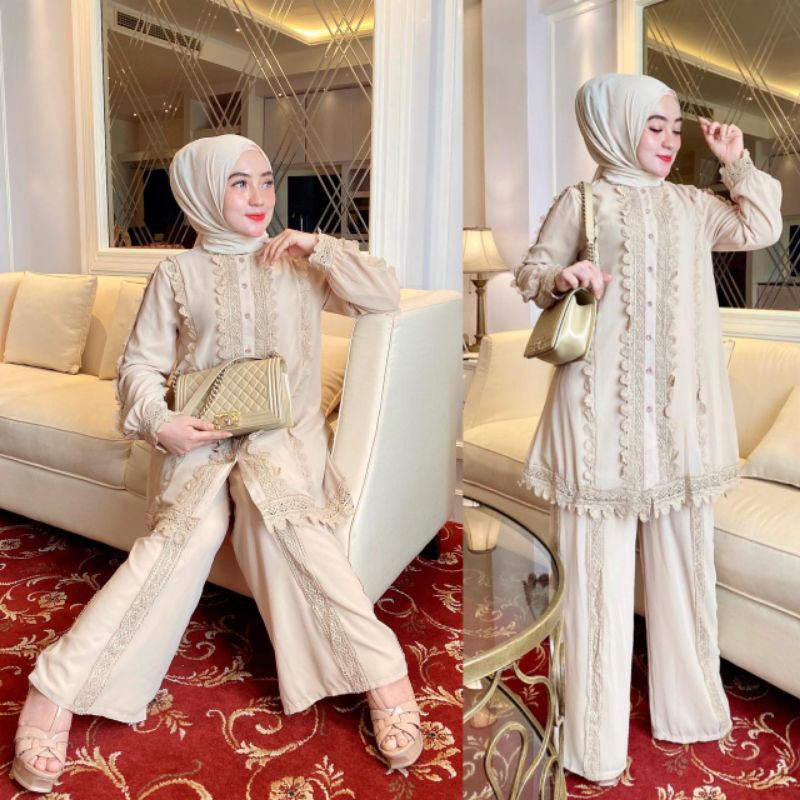 Setelan Muslim Renda Bordir | One Set Renda Bordir by Shellasaukia Original