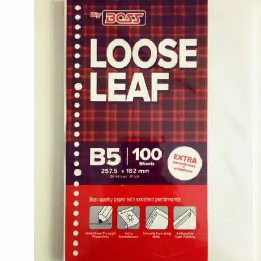 

Kertas Binder Big Boss B5 100 Lembar Polos