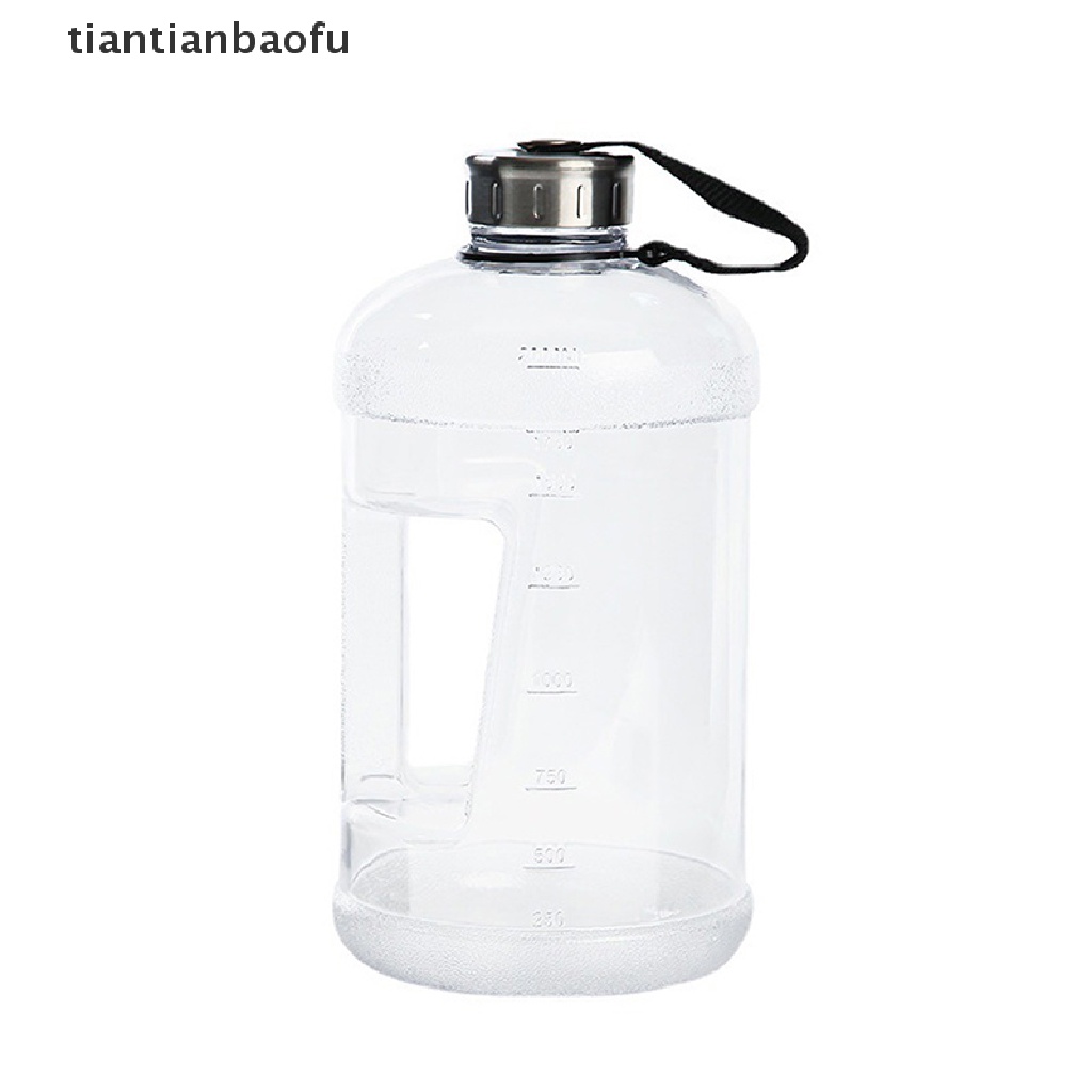 Botol Air Shaker Kapasitas Besar 2.2L Bahan Plastik Dengan Gagang Untuk Olahraga Lari Gym Fitness