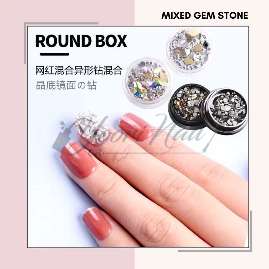 Gemstone Mix For Nails Hiasan Kuku Palsu Rhinestone Accessories Nails