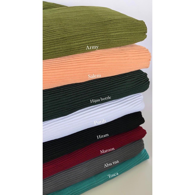 Pashmina Plisket full lidi 180x75 Hijab flisket Pashmina Plisket jilbab pleated shawl kerudung-Plisket salem