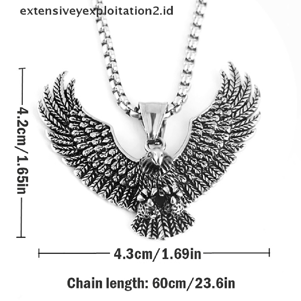 (Hotter1) Kalung Liontin Vintage Flying Eagle Anti Karat