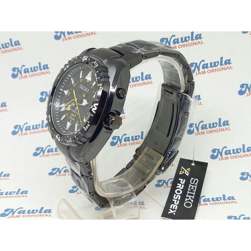 Seiko Prospex SUN047P1 Kinetic GMT Black Bracelet - Jam Tangan Pria SUN047