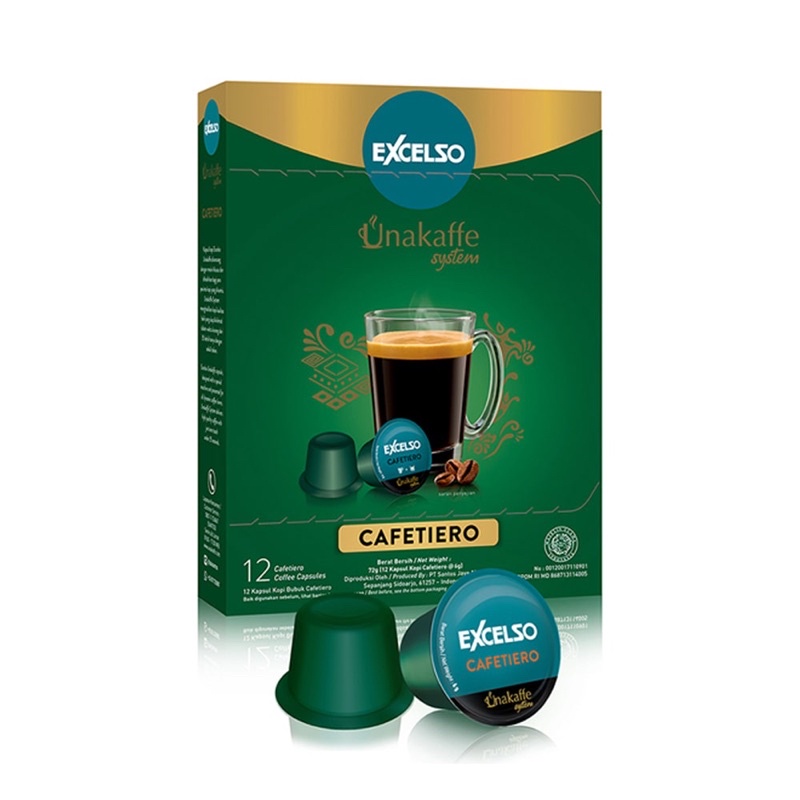 

EXCELSO UNAKAFFE CAPSULE CAFETIERO 12 PODS x 6GR