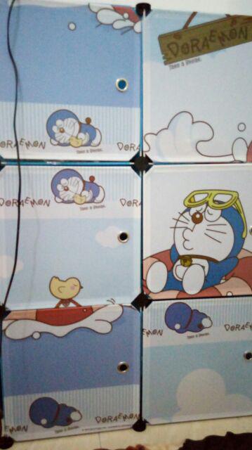 Lemari Rakit Plastik Baju Anak/ Pakaian 6 Pintu/kotak/susun Motif Termurah