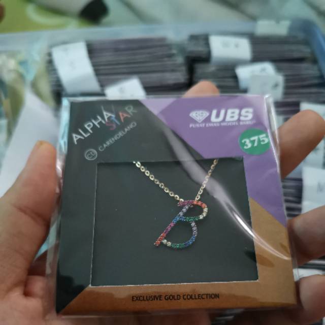 Kalung alpha star kadar 375 huruf B