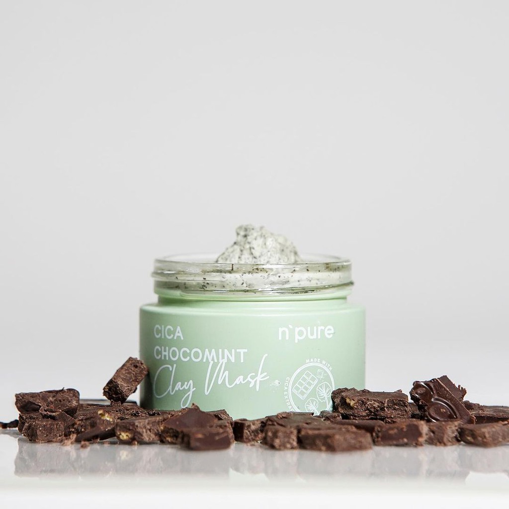 NPURE Cica Chocomint Clay Mask - Masker Scrub Pembersih Pencerah Pelembab Perawatan Acne Wajah