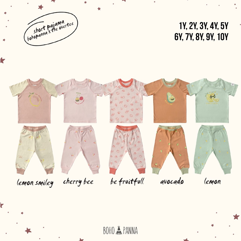 Bohopanna Short Pajama x The Overtee/ Piyama baju anak