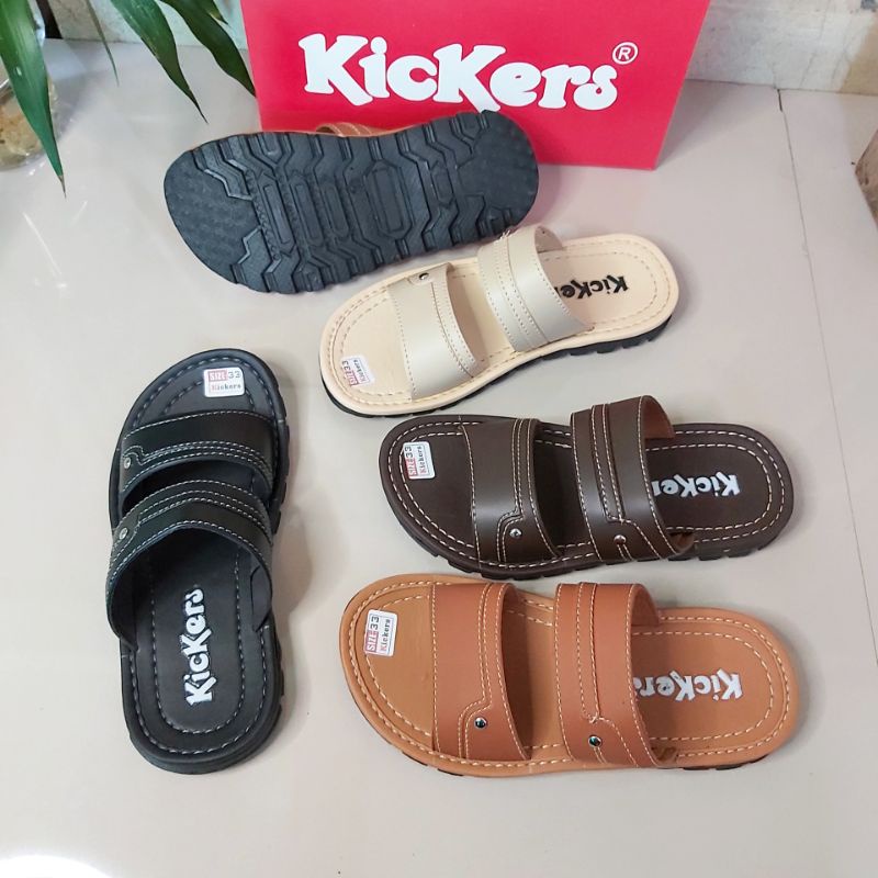 SL.B2 Sandal anak cowok tanggung size 33-37/ Sandal anak laki-laki bahan kulit / Kickers sandal anak