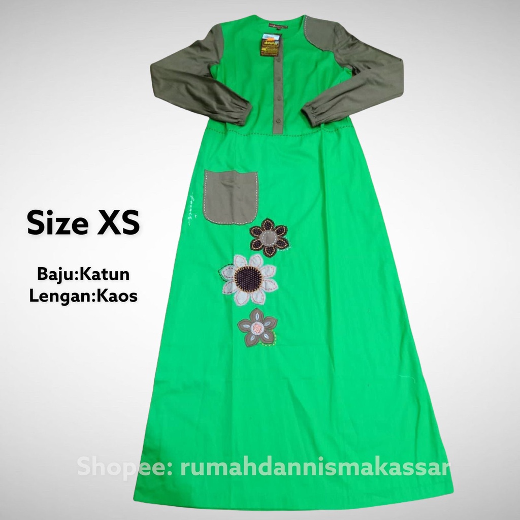 Abaya Dannis Ori Murah SALE Hijau Size XS