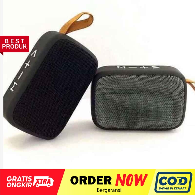 Speaker portable bluetooth wireless G2 pengeras suara mega bass mini colour merah biru abu hijau hitam - dinno.id