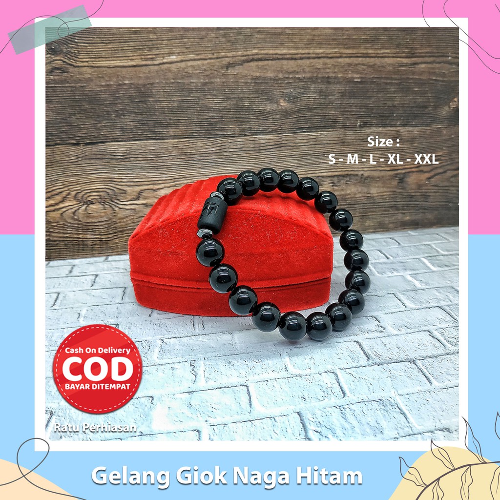 GELANG GIOK BLACK JADE NAGA ASLI