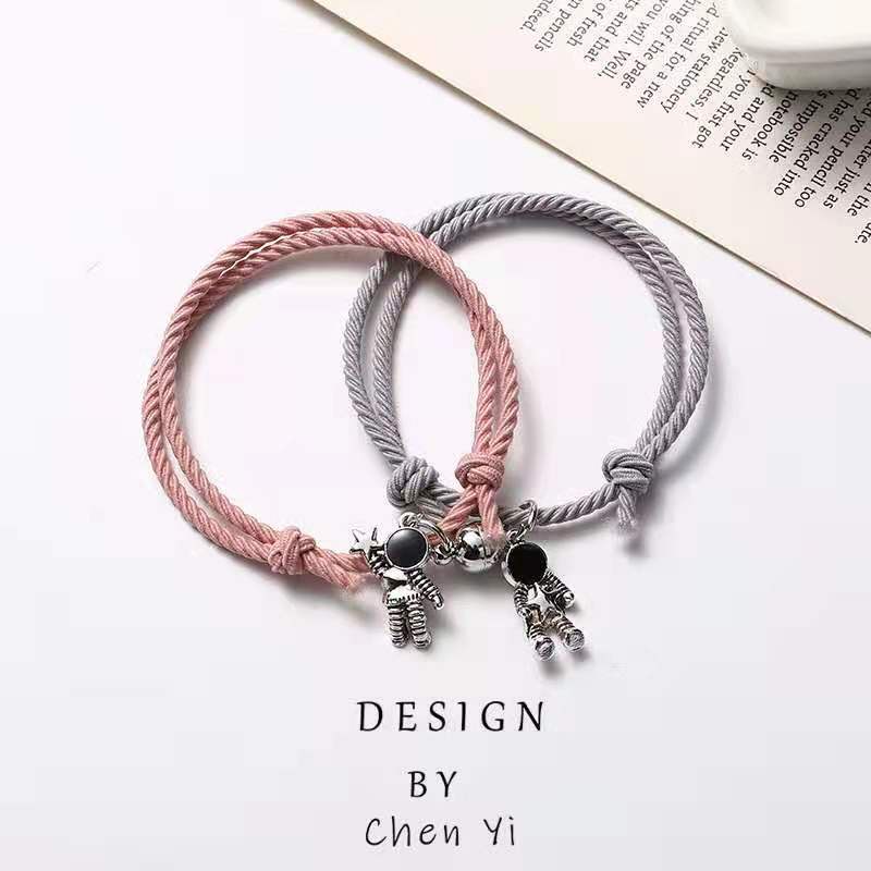 2 Pcs SET Gelang  Karet Magnet Desain Astronot Kuromi Cinnamoroll Untuk Pria Dan Wanita Gelang Magnet-1