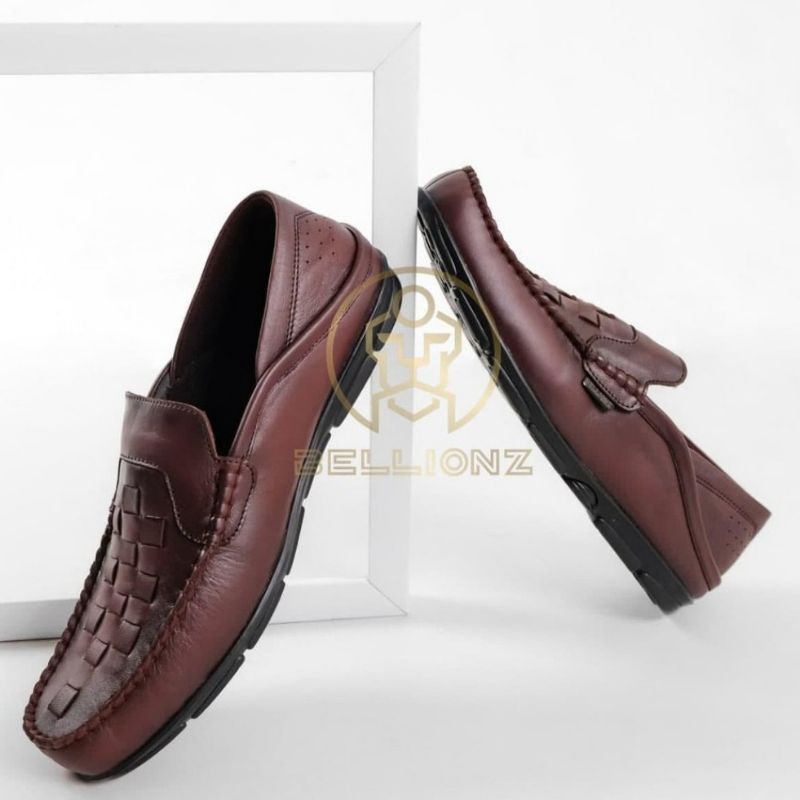 COD -  SEPATU KULIT PRIA CASUAL - SEPATU KANTOR PRIA CASUAL - PANSUS HITAM COKELAT XT4Y