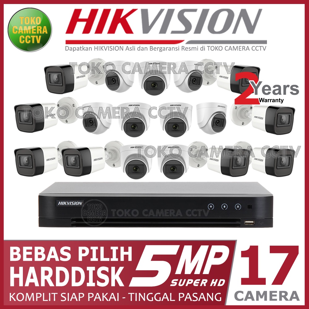 PAKET CCTV HIKVISION 5MP 32 CHANNEL 17 KAMERA