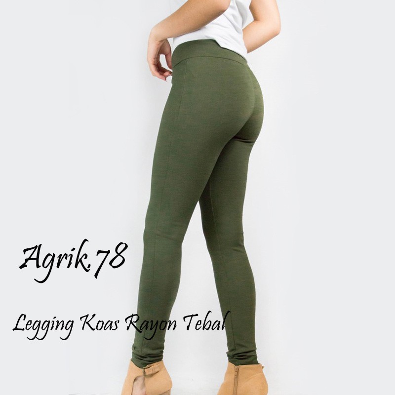 LEGGING PANJANG WANITA BAHAN KAOS RAYON TEBAL SIZE. ( M .L .XL )-4