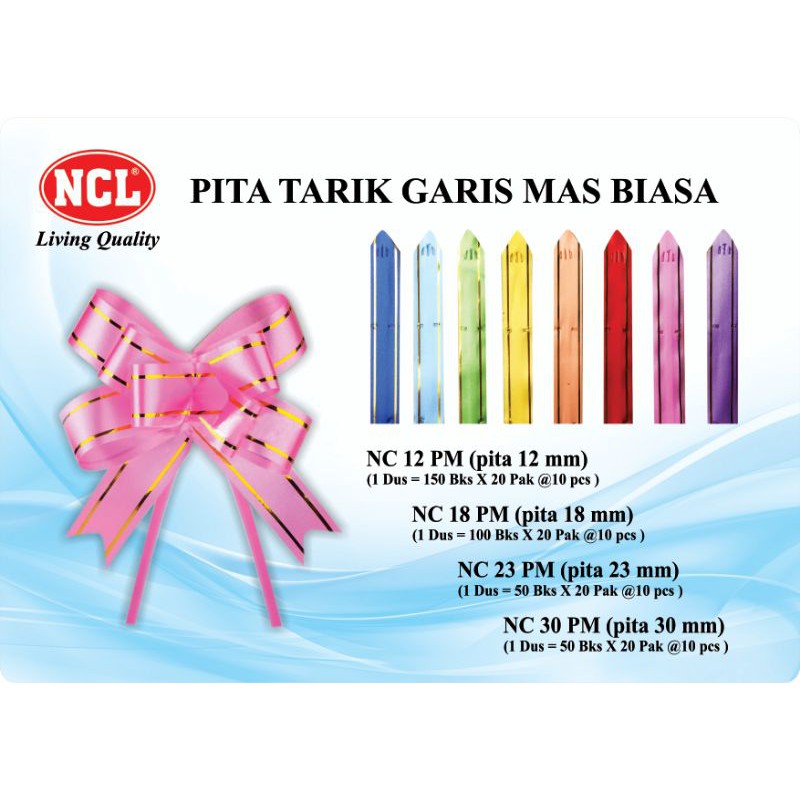 

NCL Pita Tarik / Pita Kado / Pita Serut lis Garis Emas / hargaperpack