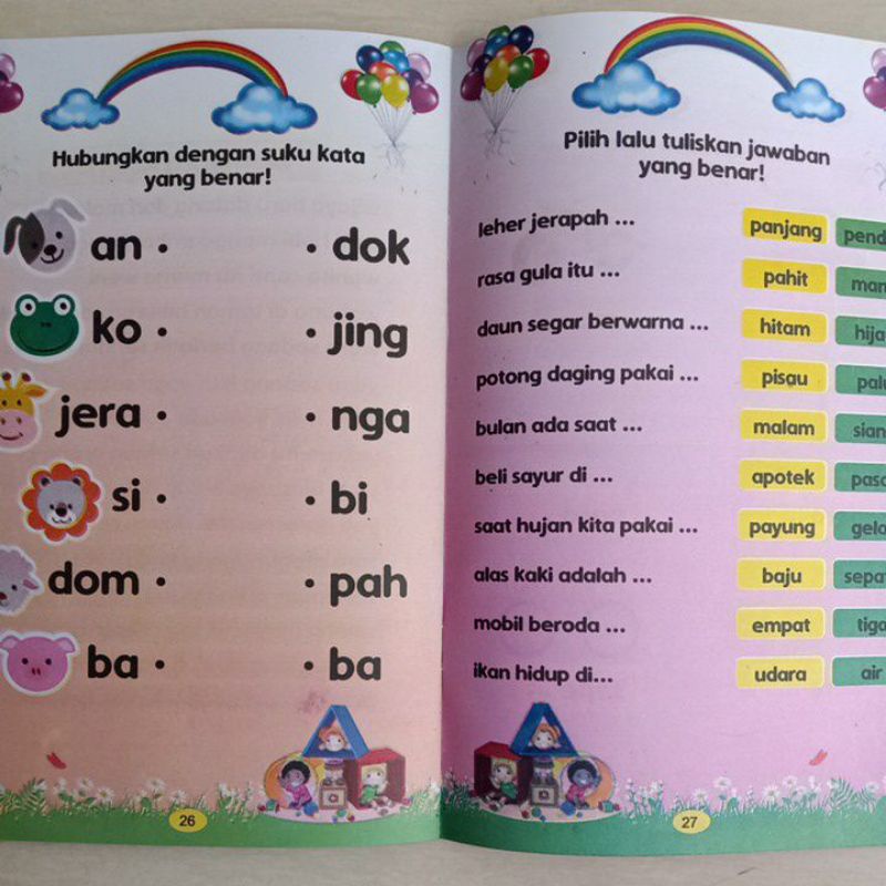 Buku Aku Cepat Pintar Membaca Kata Dan Kalimat Untuk Pra TK &amp; Tk