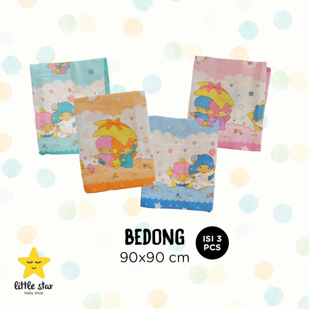 3 PCS - Kain Bedong Anak Bayi Besar | Gedong Bayi Flanel