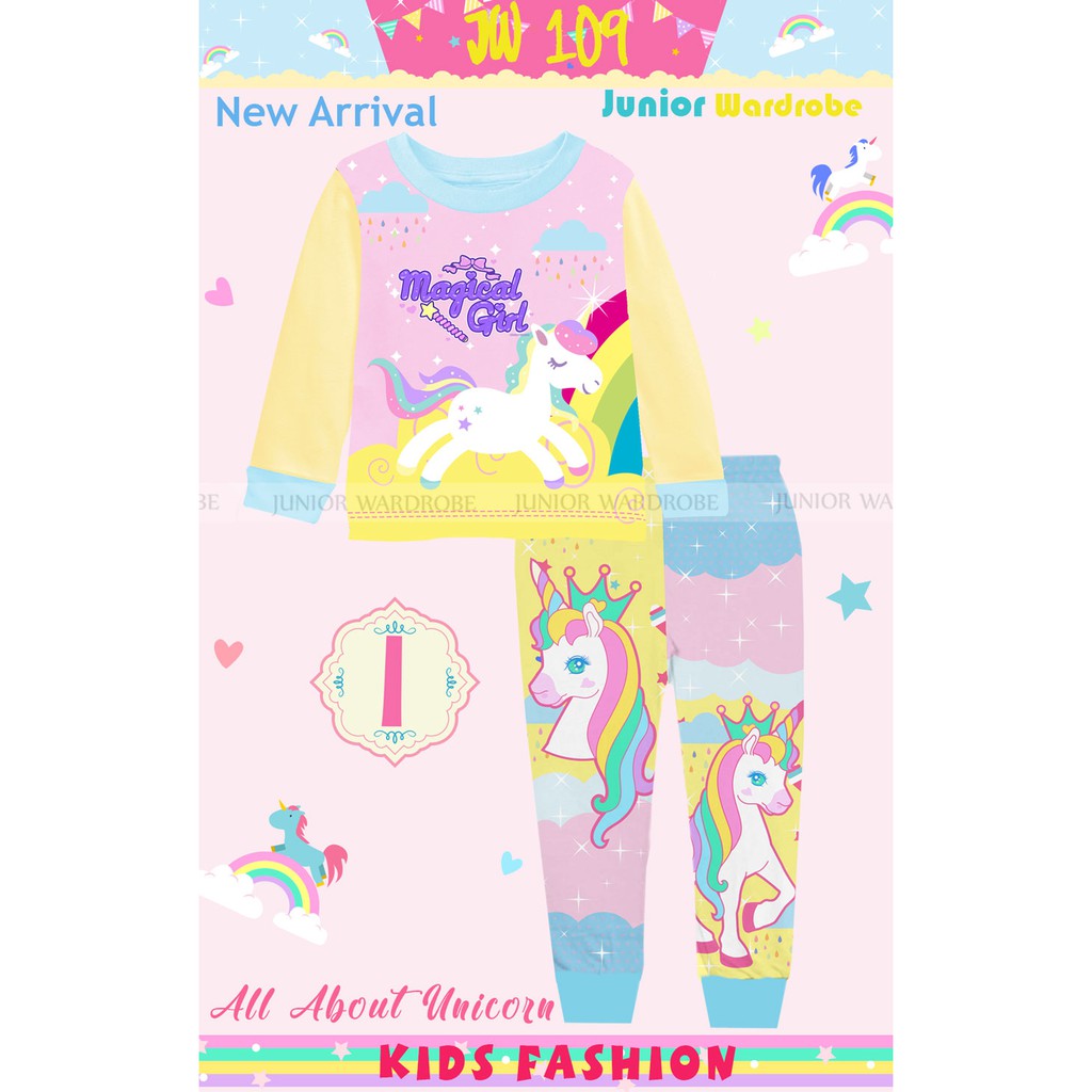 LAST STOCK (SZ 2-3THN) JW 109-I Baju Tidur Anak /Pajamas Unicorn