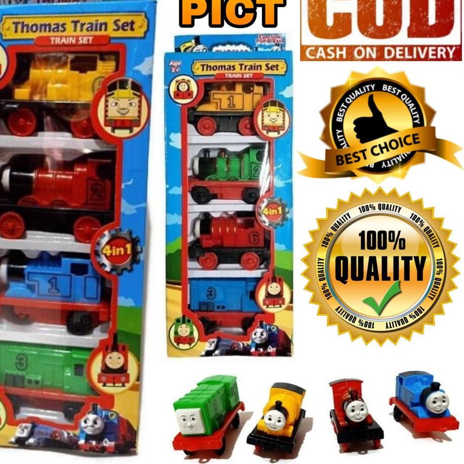 Terbaik  311 Mainan Anak Isi 4 PCS  Set Mobil Kereta Api Thomas & Friend PullBack / Train Play Set 