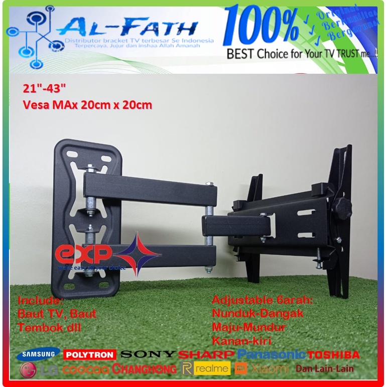 Bracket TV CHANGHONG 14 s/d 43 inch 6 ARAH FULL BESI SUPER KOKOH GARANSI 100% ORI