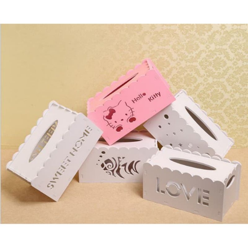 Kotak Tissue Vintage PVC Hiasan Cantik