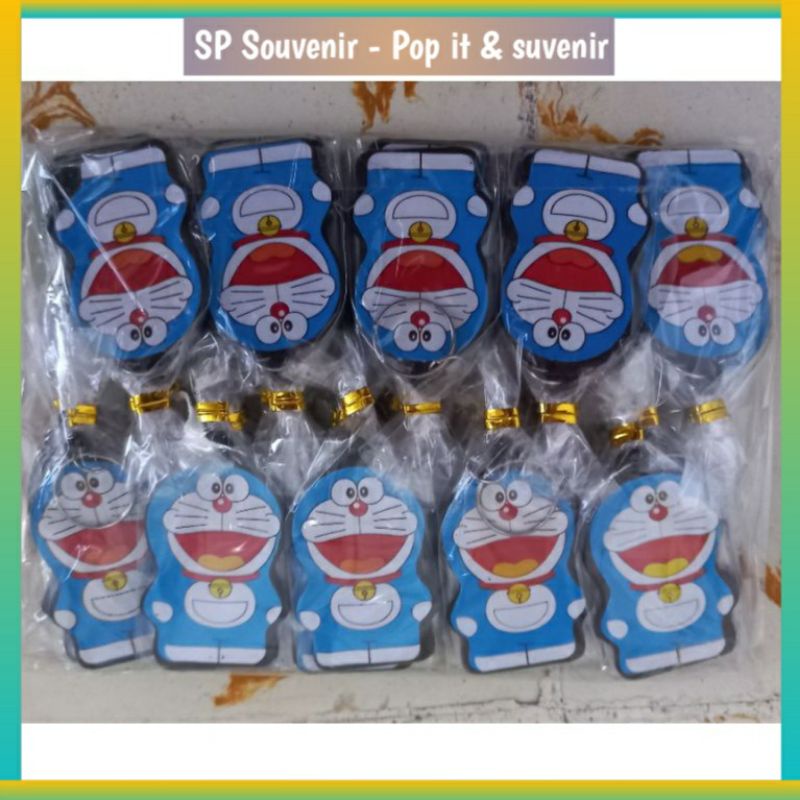 Pop It Boba Cup Macaron & Boneka Boba 25cm | Popit Makaron Boba-Ganci Doraemon 10pcs