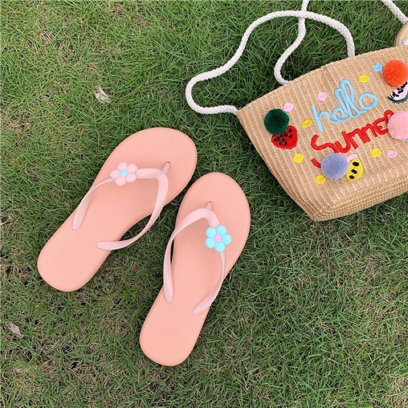 Sandal Jepit Wanita Polos Motif Bunga