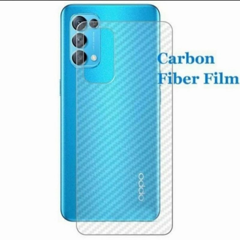 Oppo Reno 6 4G skin carbon anti gores belakang karbon